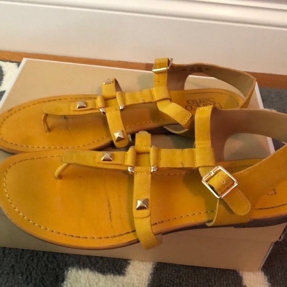 franco sarto yellow sandals